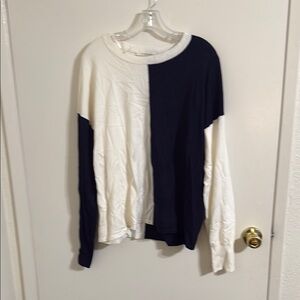 Black and White Colorblock Sweater